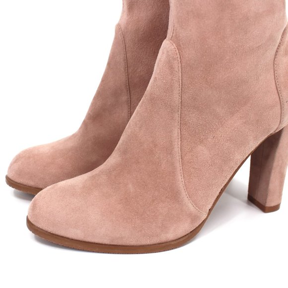 Stuart Weitzman Highland Dolce Taupe Suede Stretch Heeled Bootie 7.5 NEW Boots - Picture 3 of 10